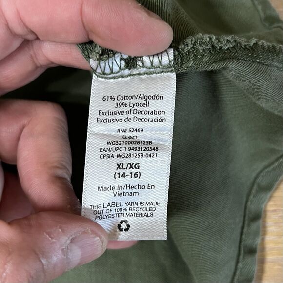 Wonder Nation Sz XL (14-16) Women’s Shirt Drees Used Olive Green - Picture 7 of 15